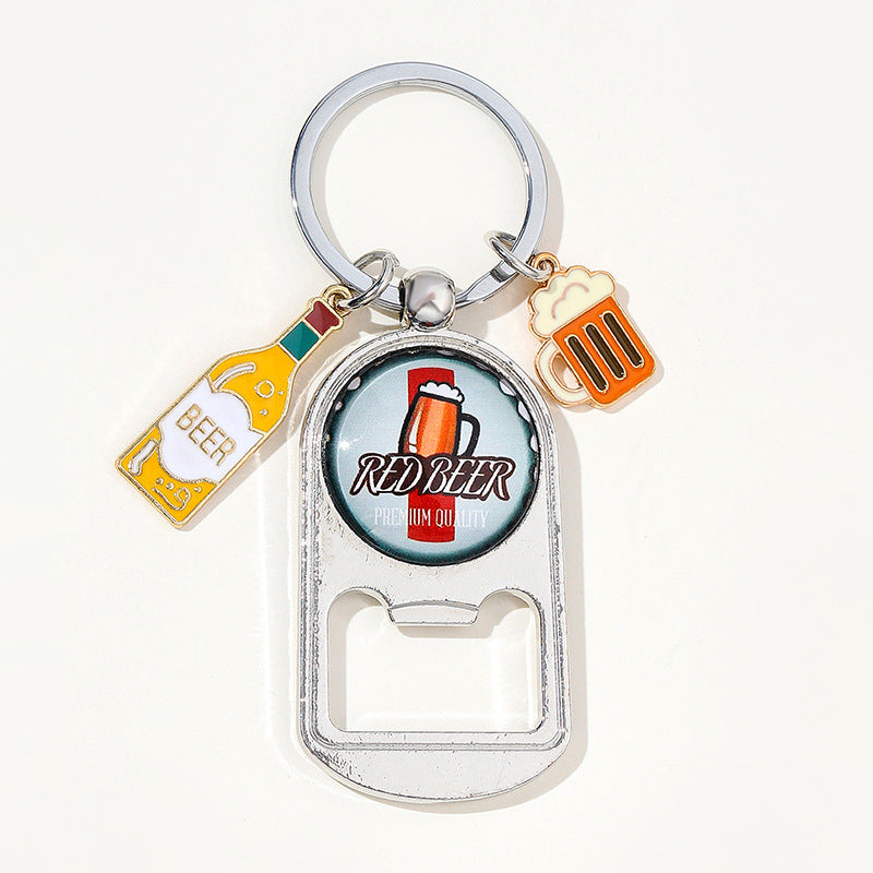 Wholesale Creative Time Glass Oktoberfest Bottle Opener Keychain